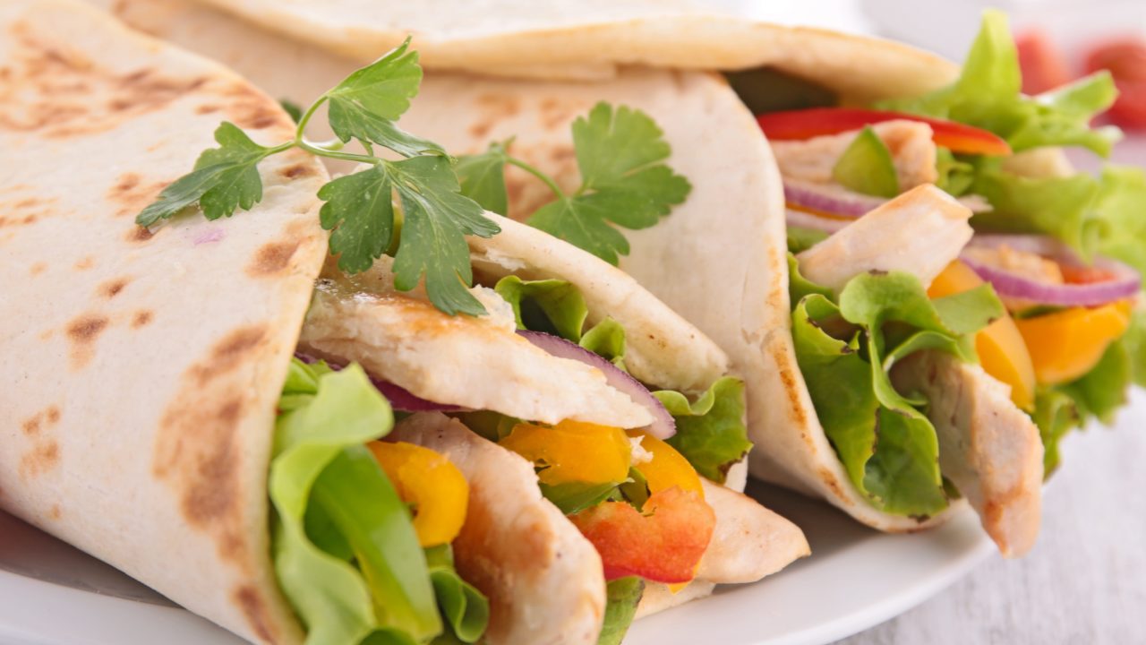 Chicken Rice and Nectarine Wraps